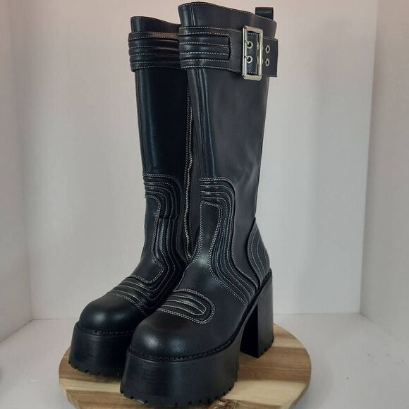 Dolls Kill - Roadway Combat Boots Generation Kiss Women's Size 10 M Black - Picture 5 of 10